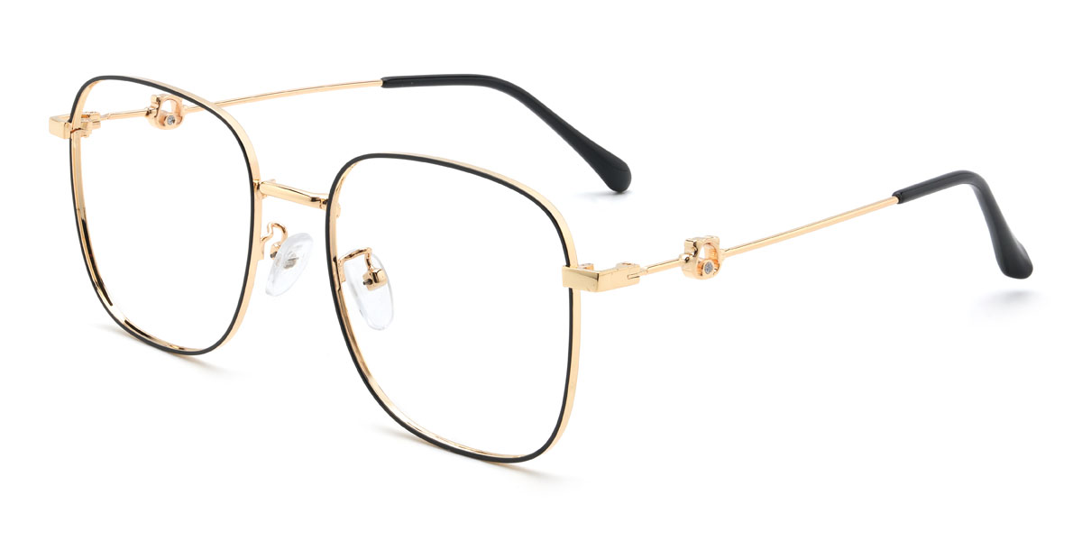 Gold Black Jacobus Glasses - Square Glasses
