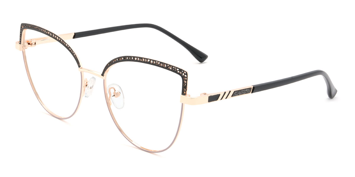 Black Ellouise Glasses - Cat Eye Glasses