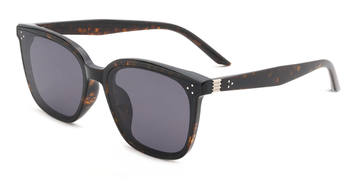 Écaille de tortue Gris Caelus Lunettes - Rectangle Sunglasses