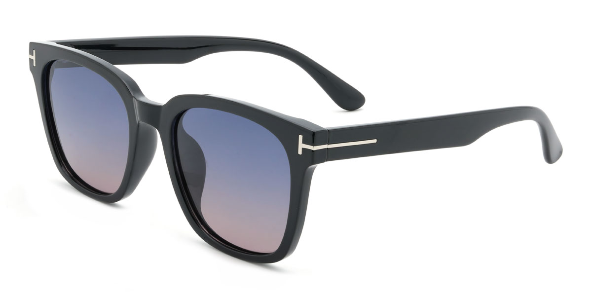 Black Blue Pink Stokely Glasses - Square Sunglasses