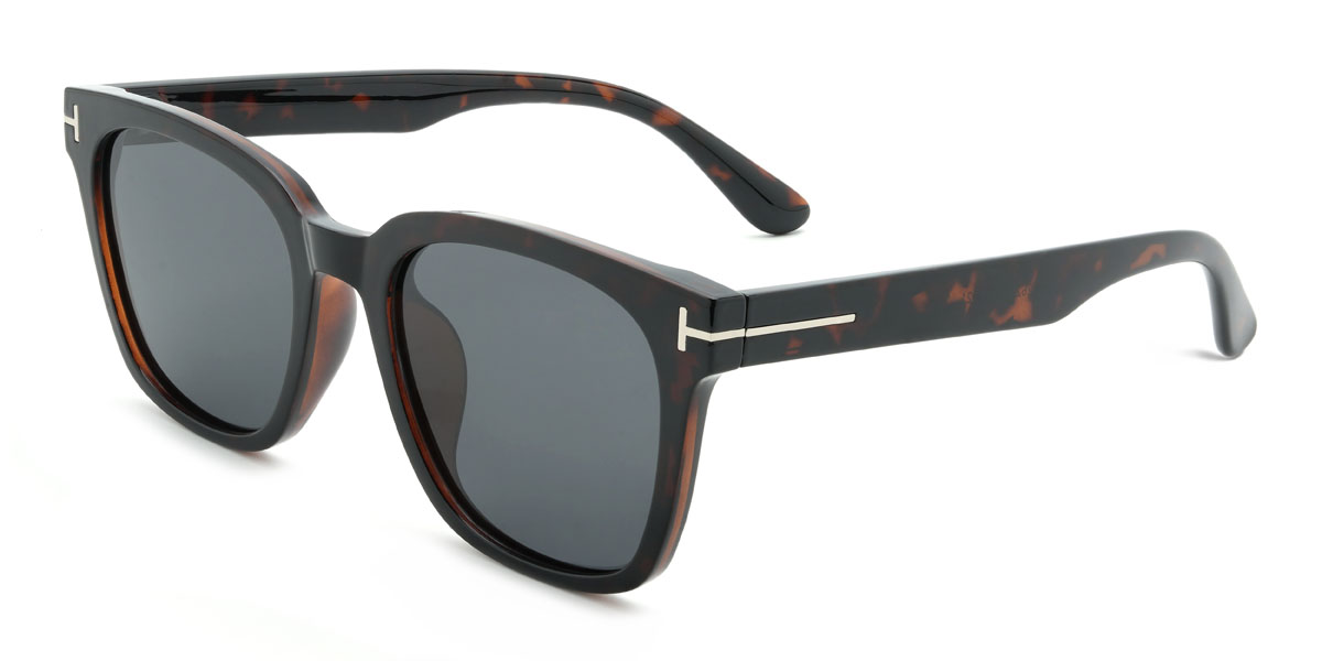Écaille de tortue Gris Stokely Lunettes - Square Sunglasses