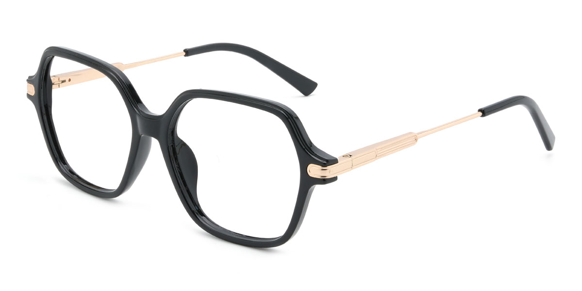 Black Sharifa Glasses - Rectangle Glasses