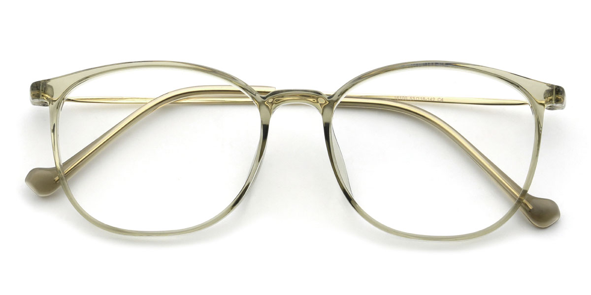 Clear Green Aurelle Glasses - Rectangle Glasses