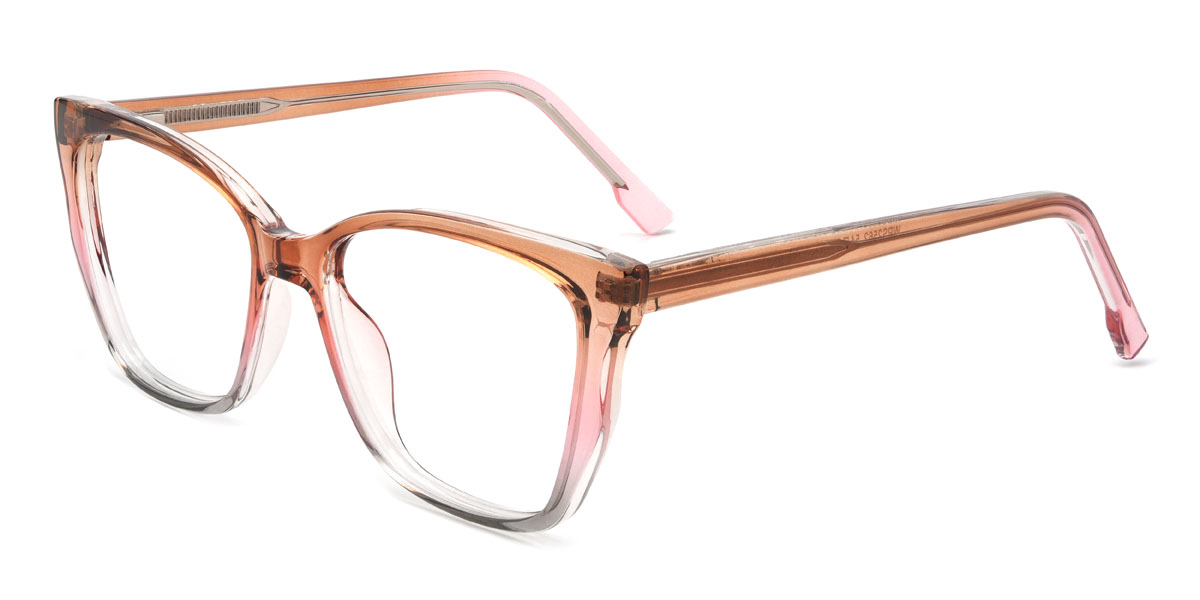 Orange Pink Grey Mercedes Glasses - Square Glasses
