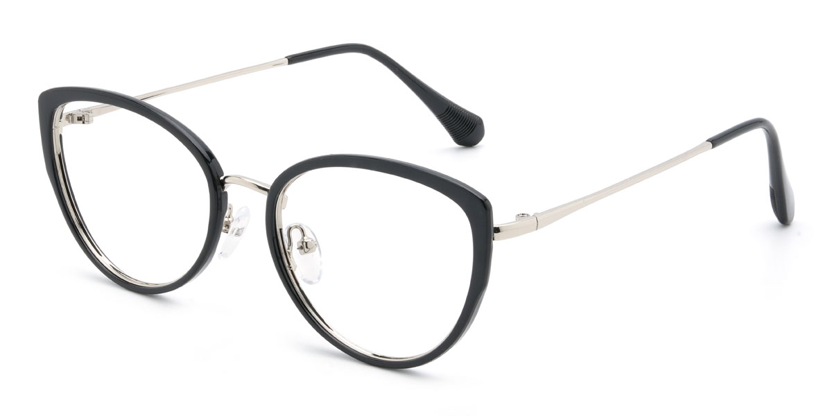 Black Silver Marilla Glasses - Cat Eye Glasses