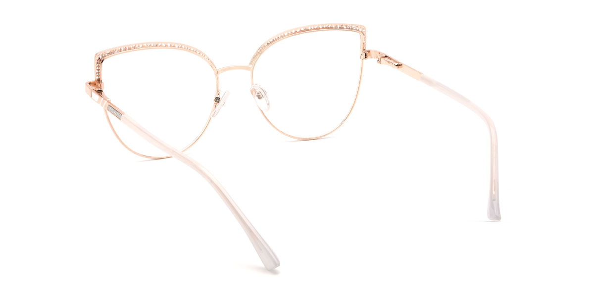 Gold White Ellouise Glasses - Cat Eye Glasses