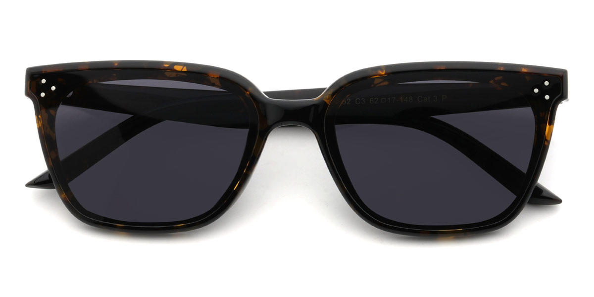 Tortoiseshell Grey Govind Glasses - Rectangle Sunglasses