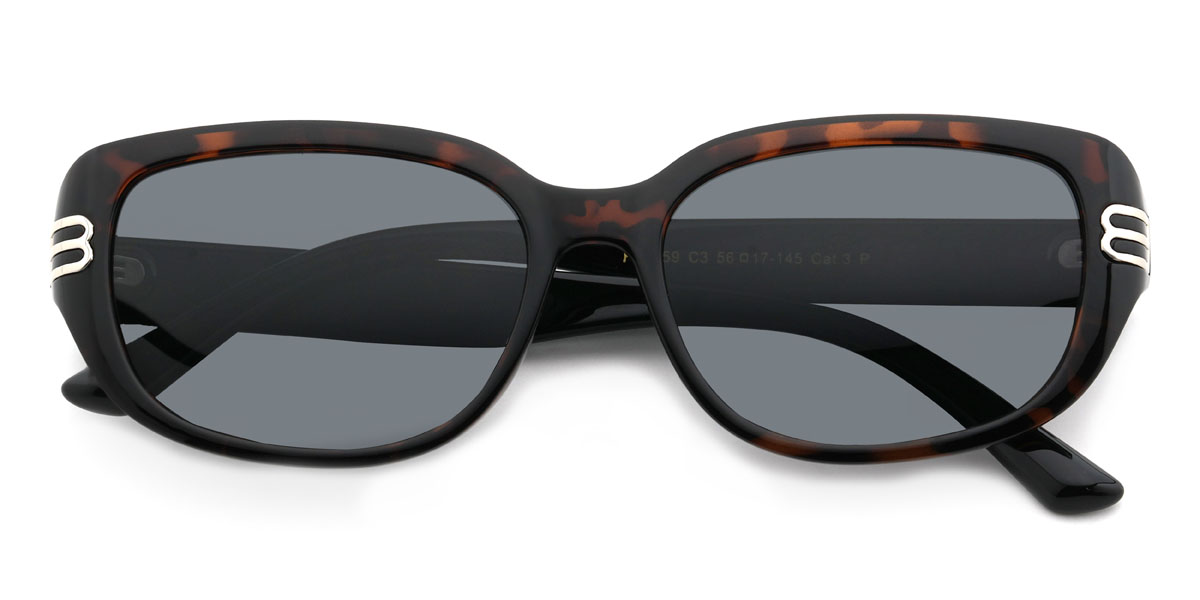 Écaille de tortue Gris Kennan Lunettes - Rectangle Sunglasses