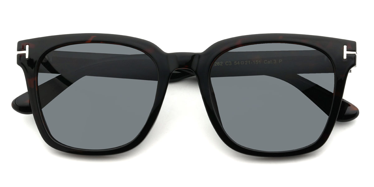 Écaille de tortue Gris Stokely Lunettes - Square Sunglasses