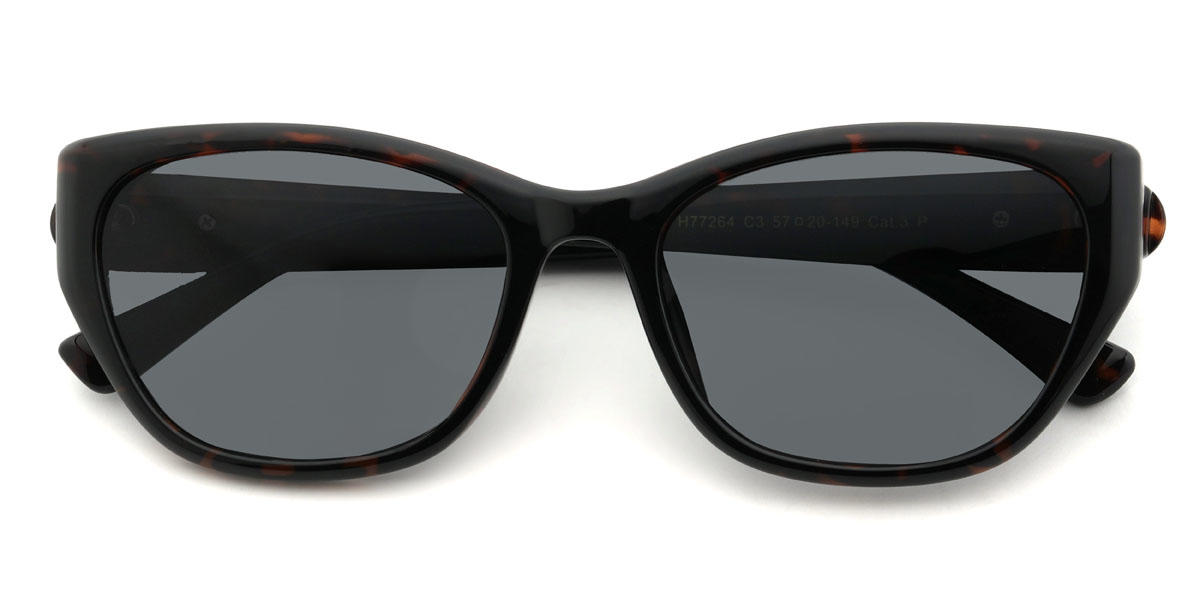 Tortoiseshell Grey Athanasius Glasses - Rectangle Sunglasses