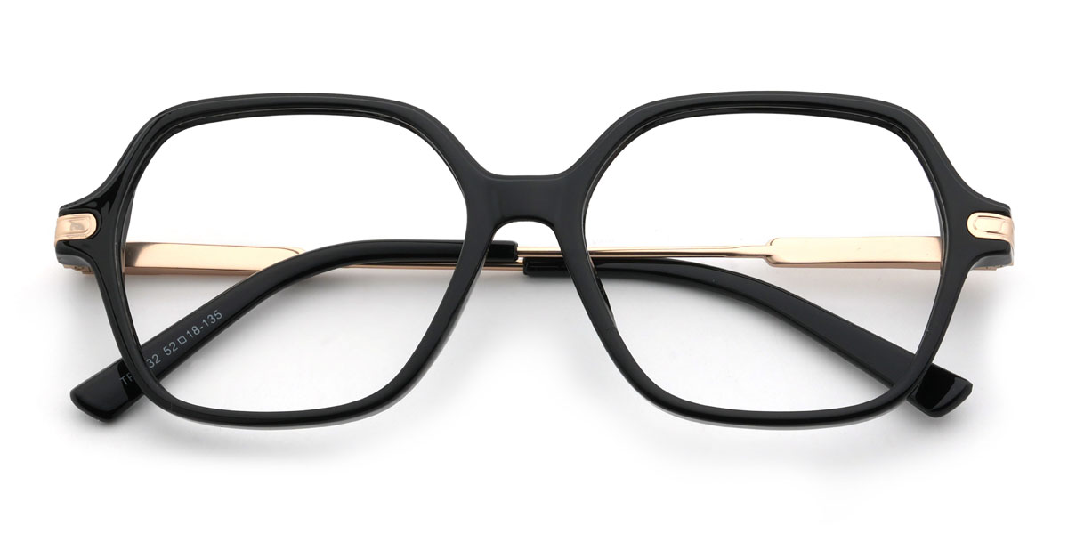 Black Sharifa Glasses - Rectangle Glasses