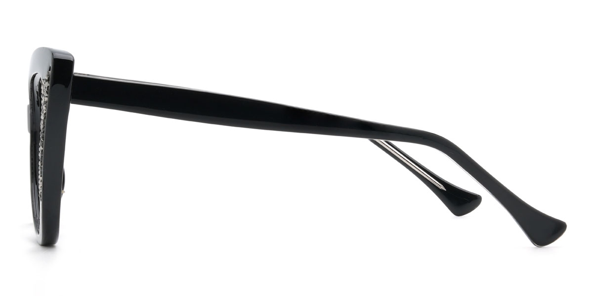 Black Prerna Glasses - Cat Eye Glasses