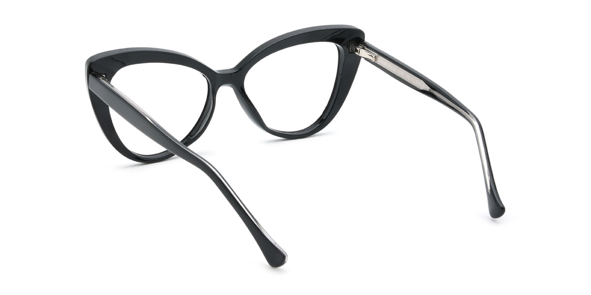 Black Prerna Glasses - Cat Eye Glasses