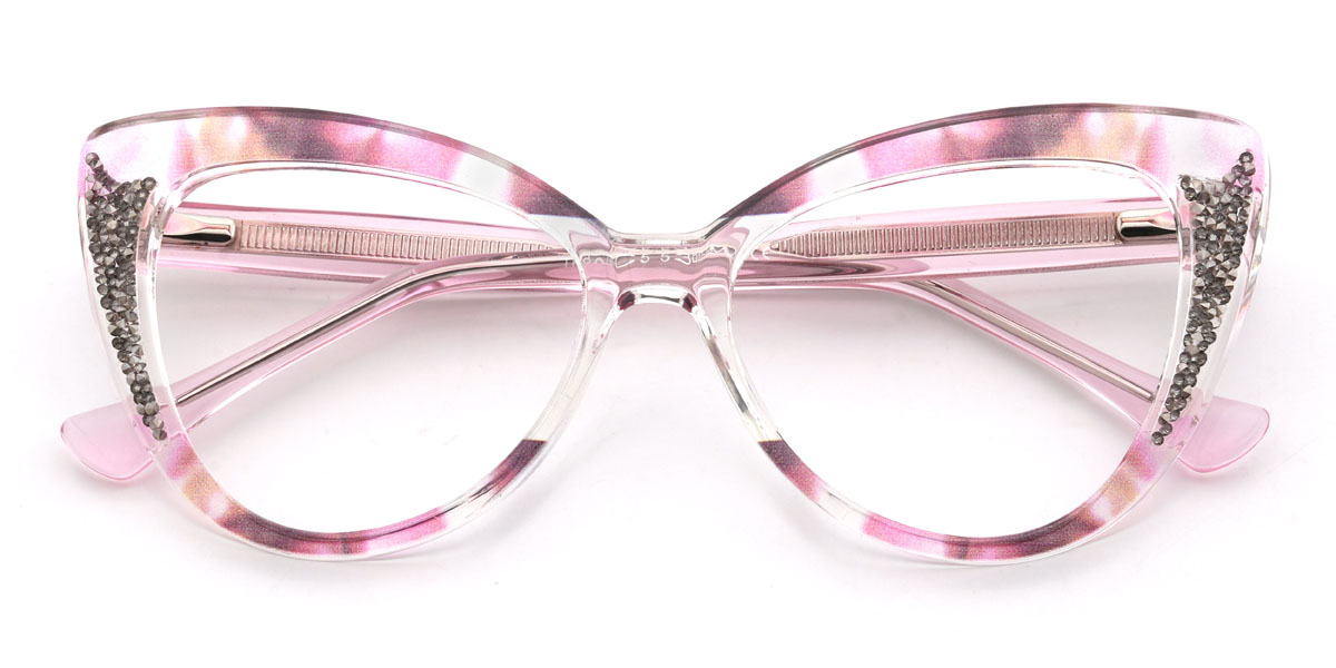 Pink Tortoiseshell Prerna Glasses - Cat Eye Glasses