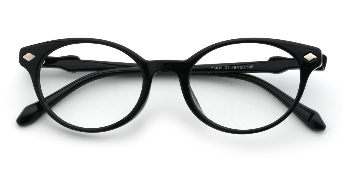 Black Ricky Glasses - Oval Glasses