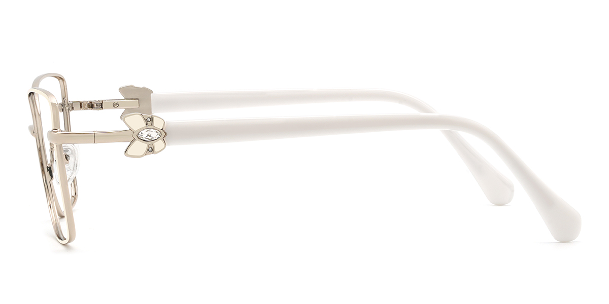 White Riani Glasses - Rectangle Glasses