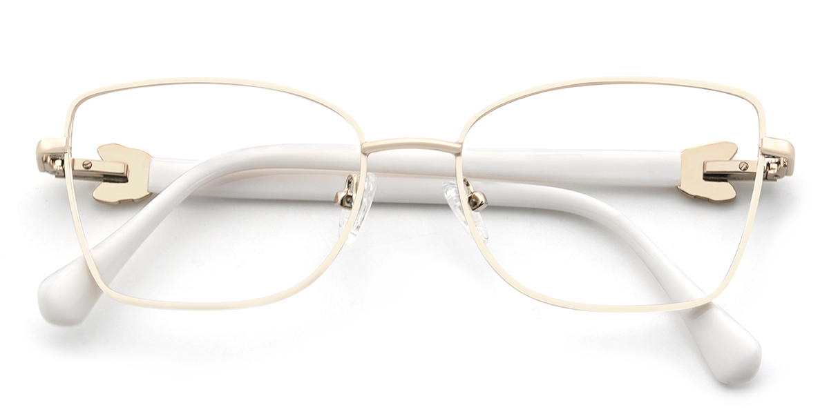 White Riani Glasses - Rectangle Glasses