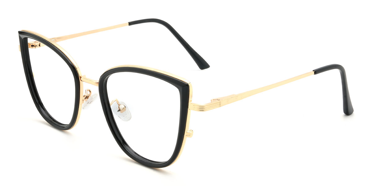 Black Vritika Glasses - Cat Eye Glasses