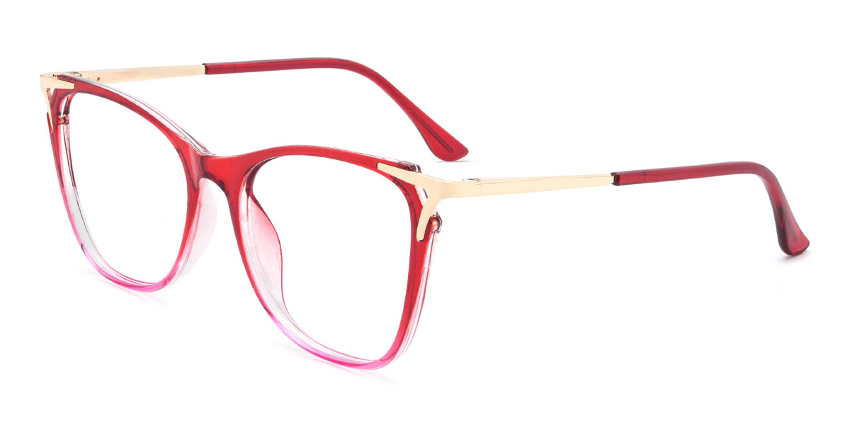 Red Pink Shiloh Glasses - Square Glasses
