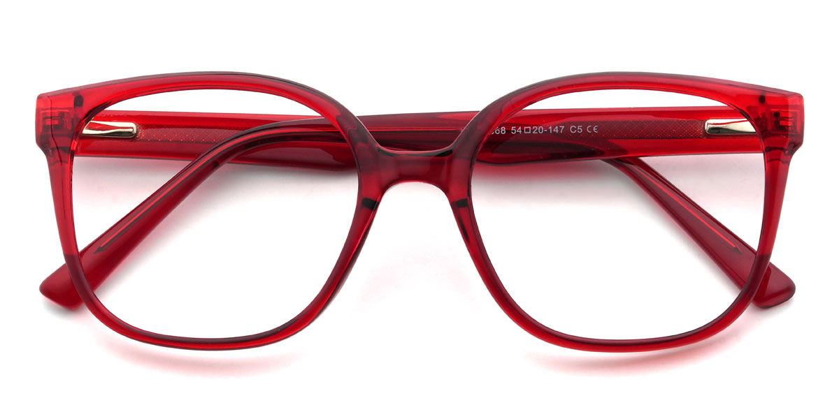Red Dahlia Glasses - Square Glasses