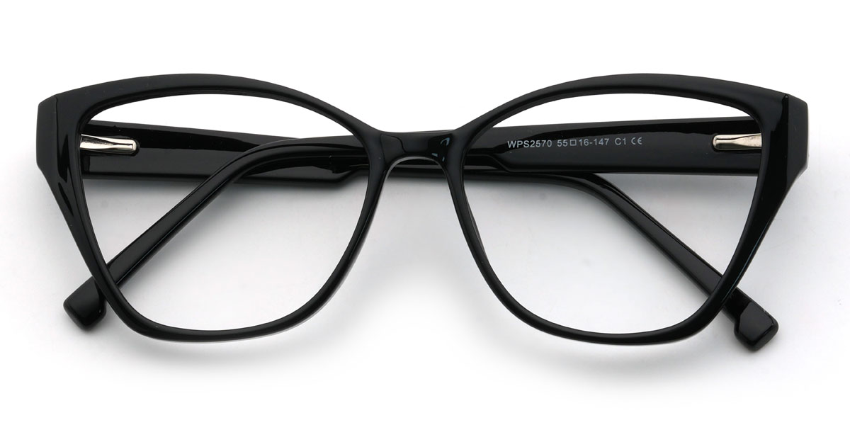 Black Valeria Glasses - Cat Eye Glasses