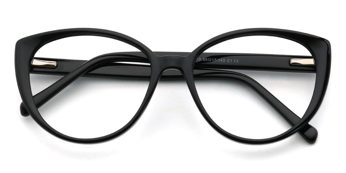 Black Mila Glasses - Oval Glasses