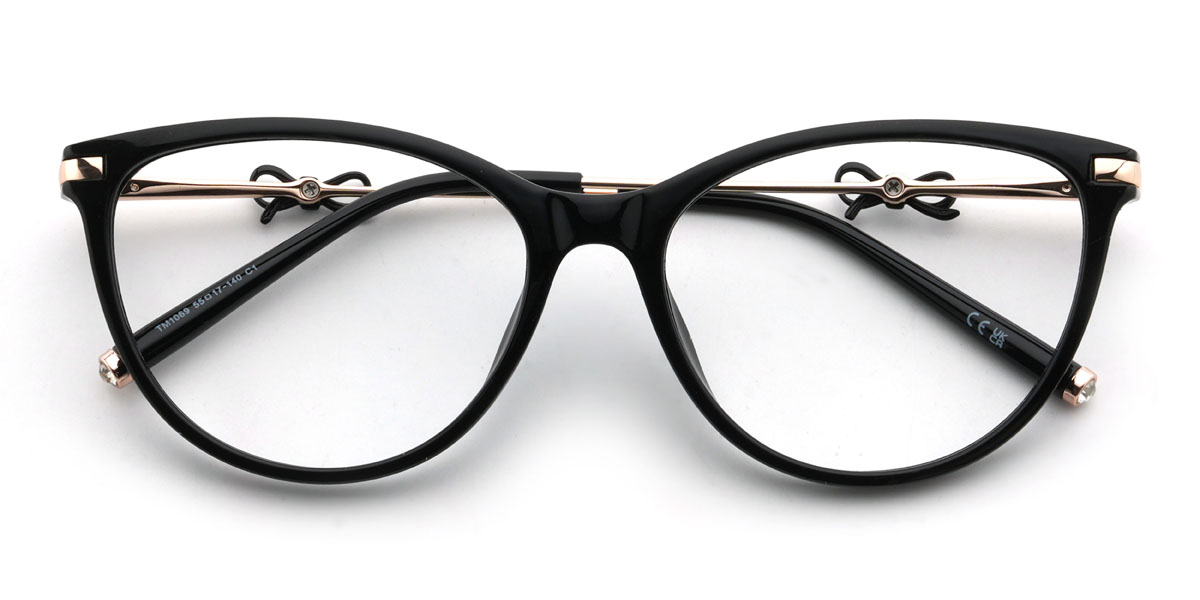 Black Diana Glasses - Cat Eye Glasses