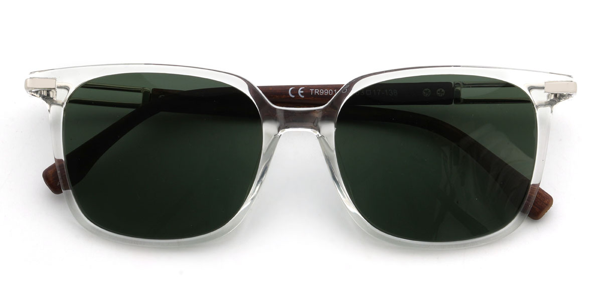 Clear Dark Green Killian Glasses - Rectangle Sunglasses
