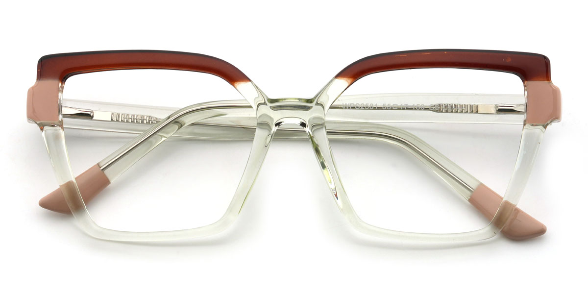 Green Brown Ibrahim Glasses - Square Glasses