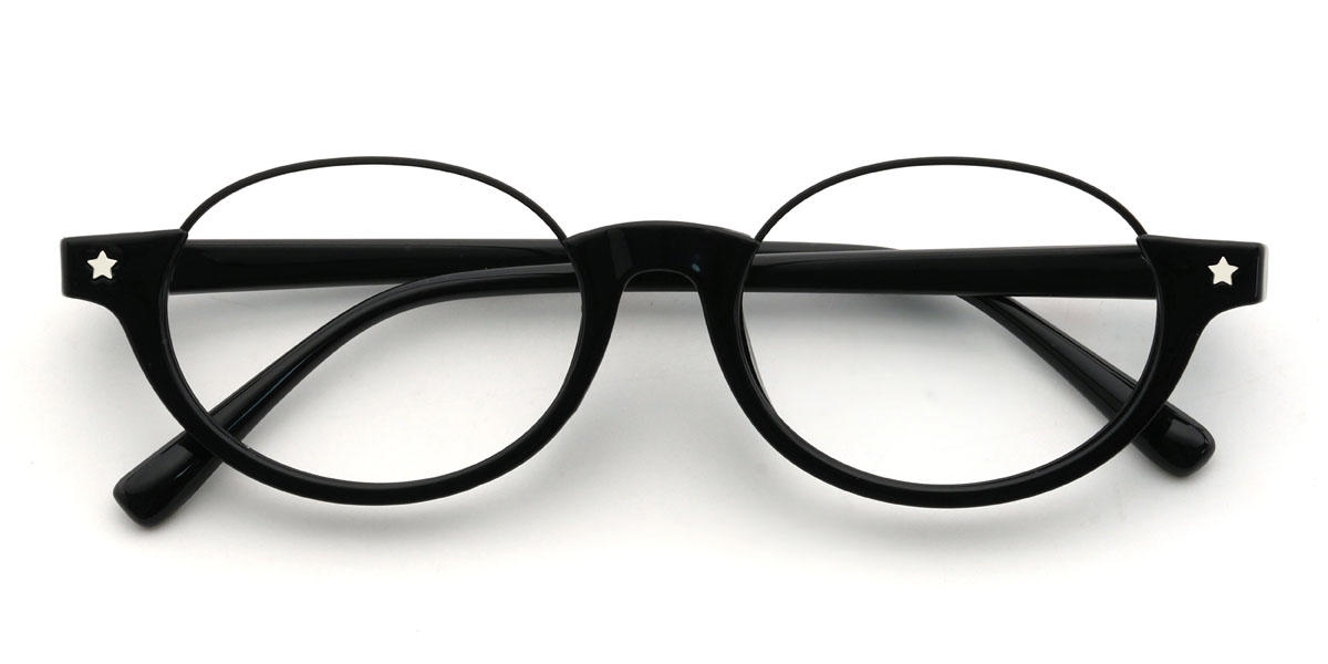 Black Demaris Glasses - Oval Glasses