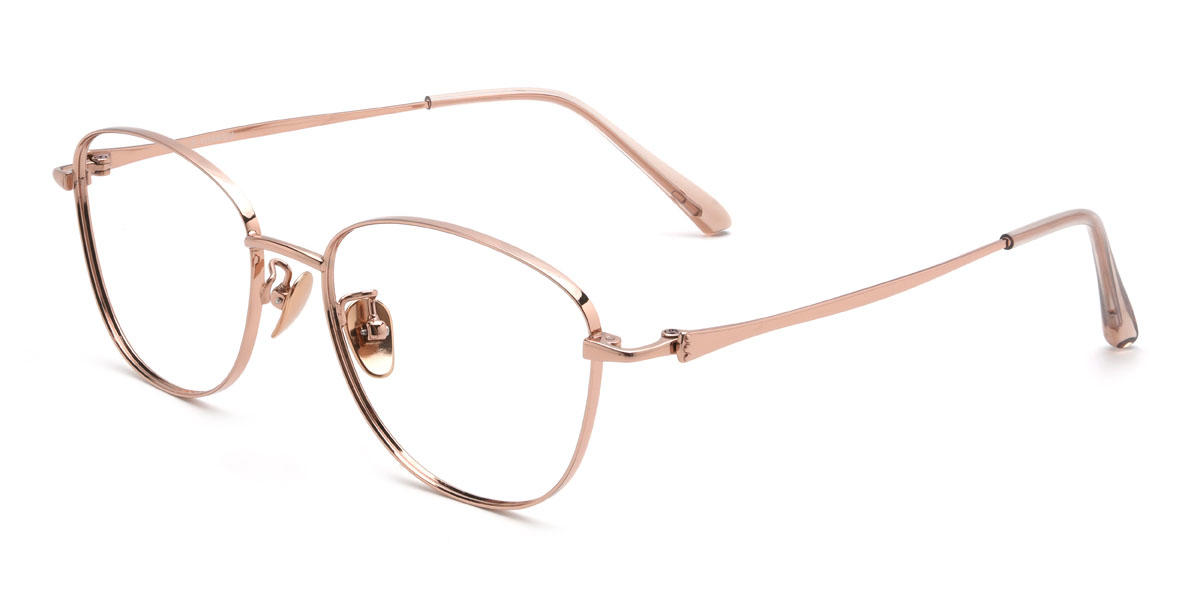 Rose Gold Travis Glasses - Rectangle Glasses