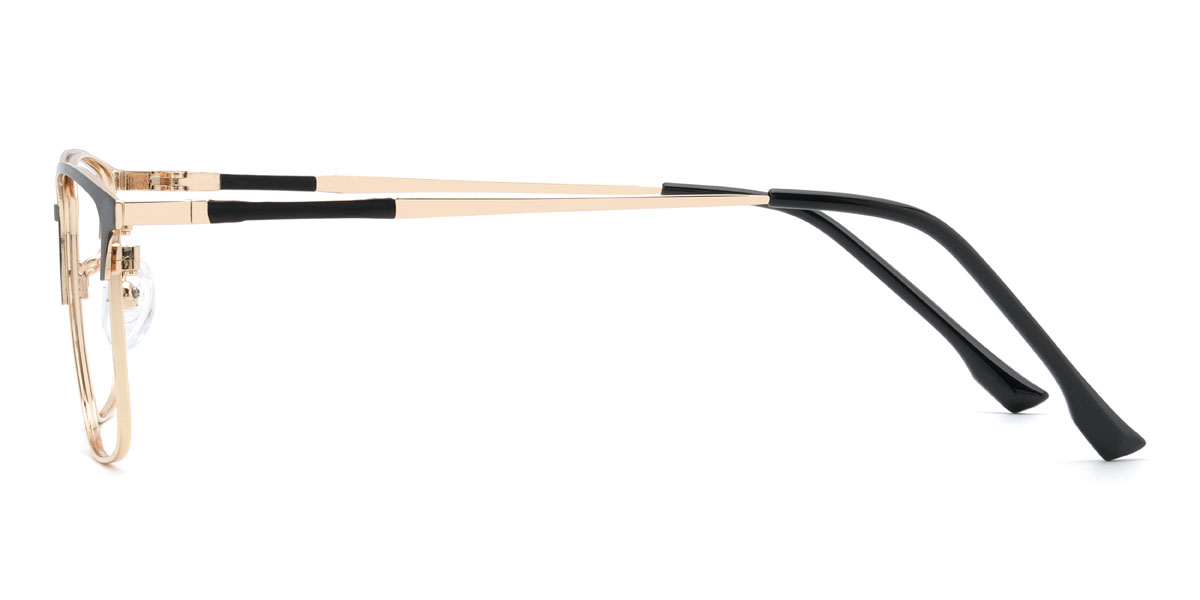 Gold Black Madhav Glasses - Rectangle Glasses