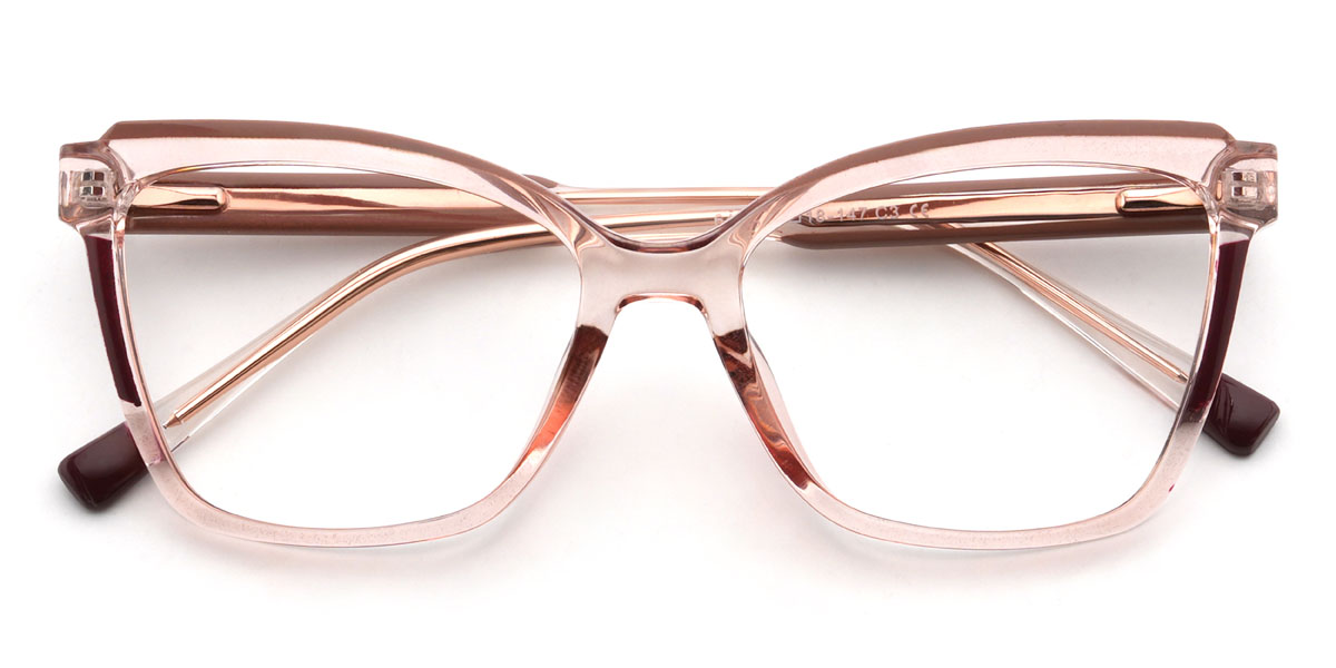 Light Pink Maisie Glasses - Rectangle Glasses