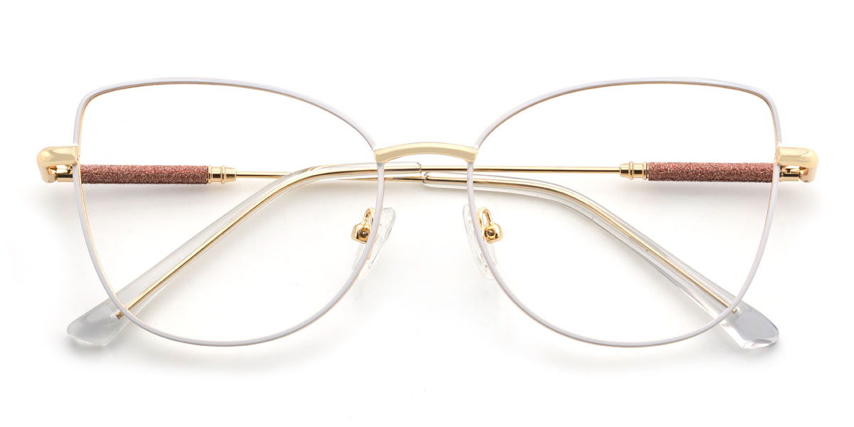 White Evelynn Glasses - Cat Eye Glasses