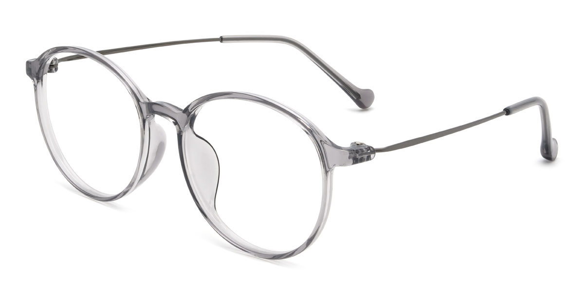 Clear Grey Damien Glasses - Oval Glasses