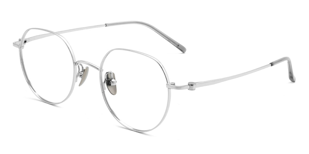 Silver Khalid Glasses - Oval Glasses