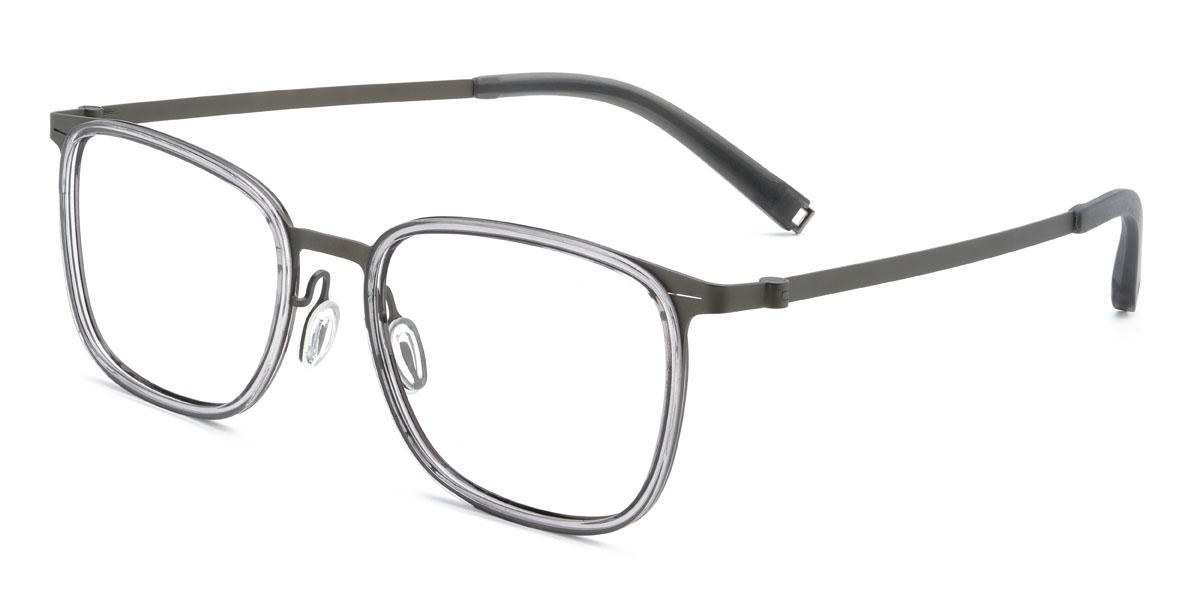 Clear Grey Yorick Glasses - Rectangle Glasses
