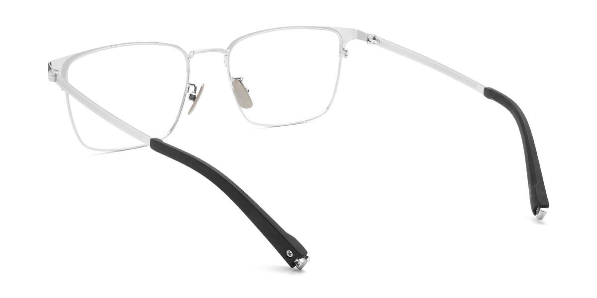 Black Silver Wilson Glasses - Rectangle Glasses