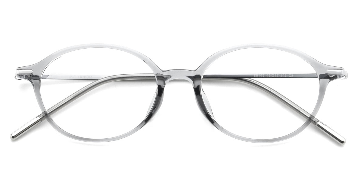 Clear Grey Ulrich Glasses - Oval Glasses