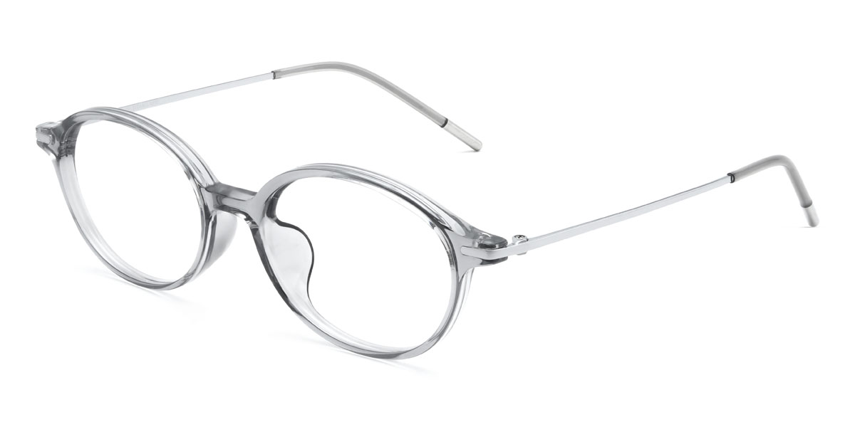 Clear Grey Ulrich Glasses - Oval Glasses
