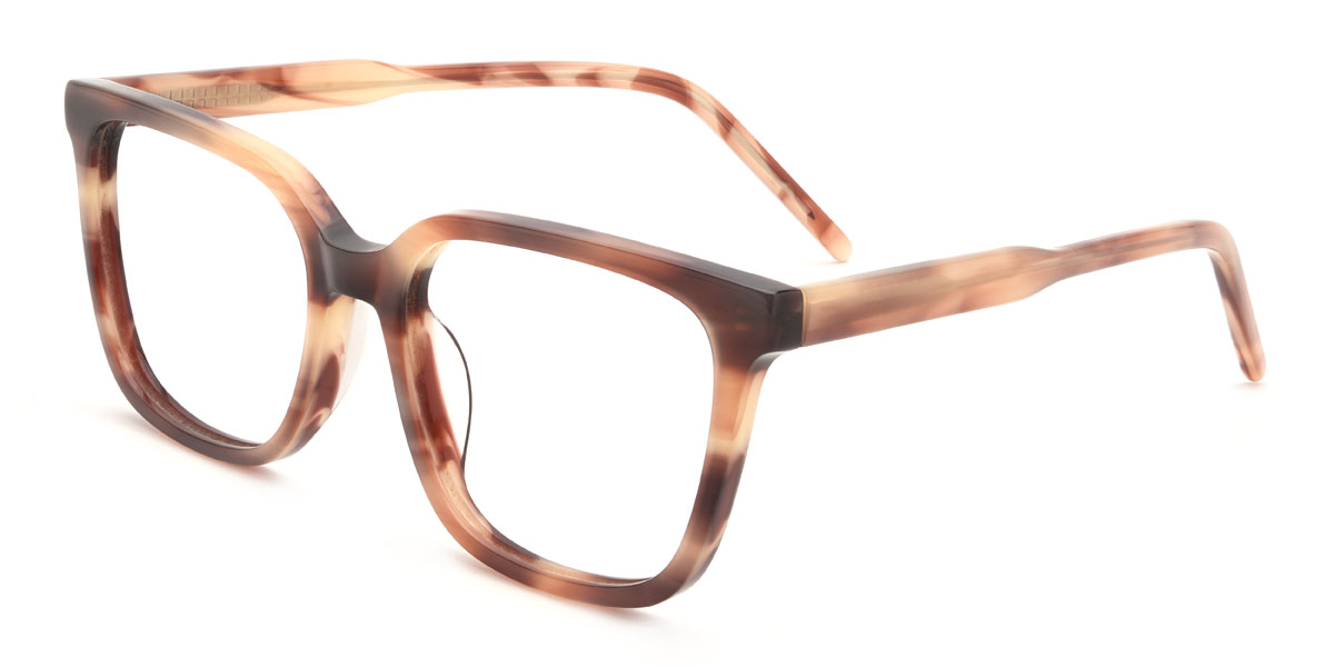 Gelbbraun Schildpatt Hassan Brille - Rectangle Glasses