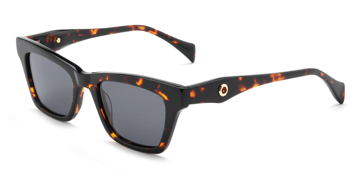 Tortoiseshell Grey Miracle Glasses - Rectangle Sunglasses