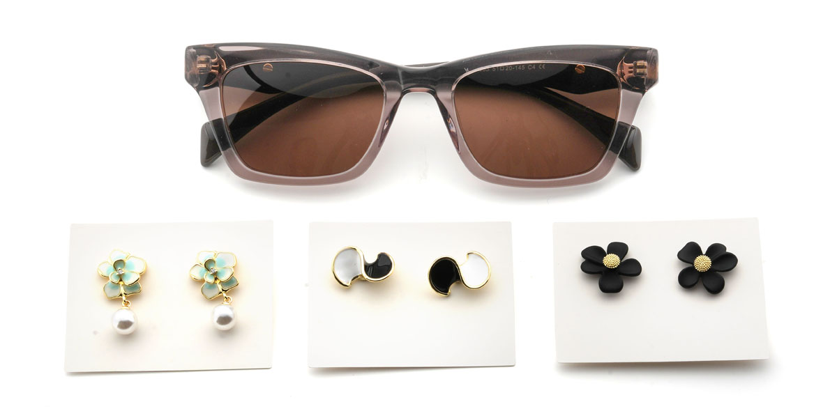 Tawny Brown Miracle Glasses - Rectangle Sunglasses