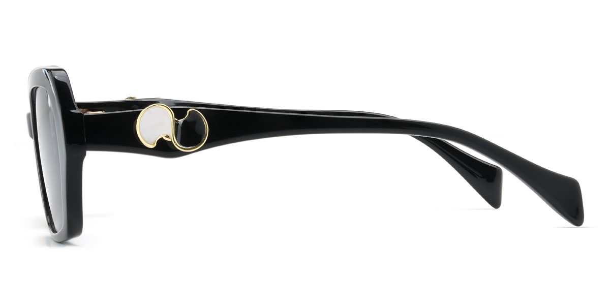 Black Grey Charlee Glasses - Rectangle Sunglasses