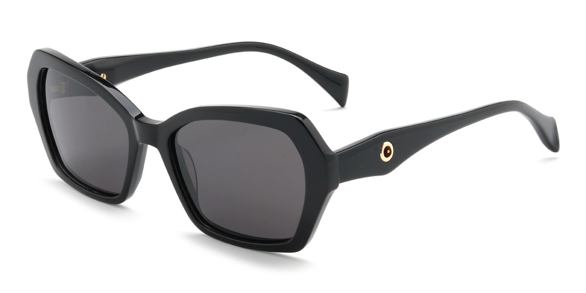 Black Grey Charlee Glasses - Rectangle Sunglasses