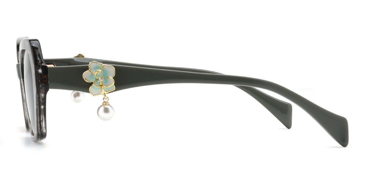 Grey Tortoiseshell Grey Charlee Glasses - Rectangle Sunglasses