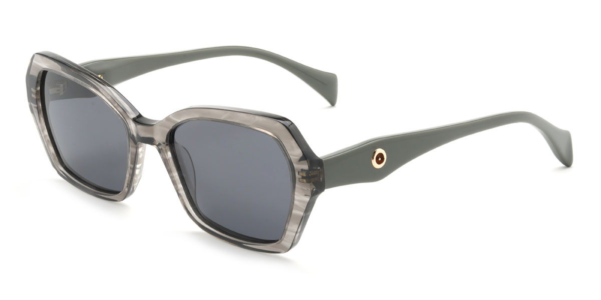 Grey Tortoiseshell Grey Charlee Glasses - Rectangle Sunglasses