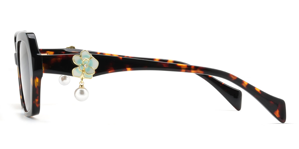 Tortoiseshell Brown Charlee Glasses - Rectangle Sunglasses