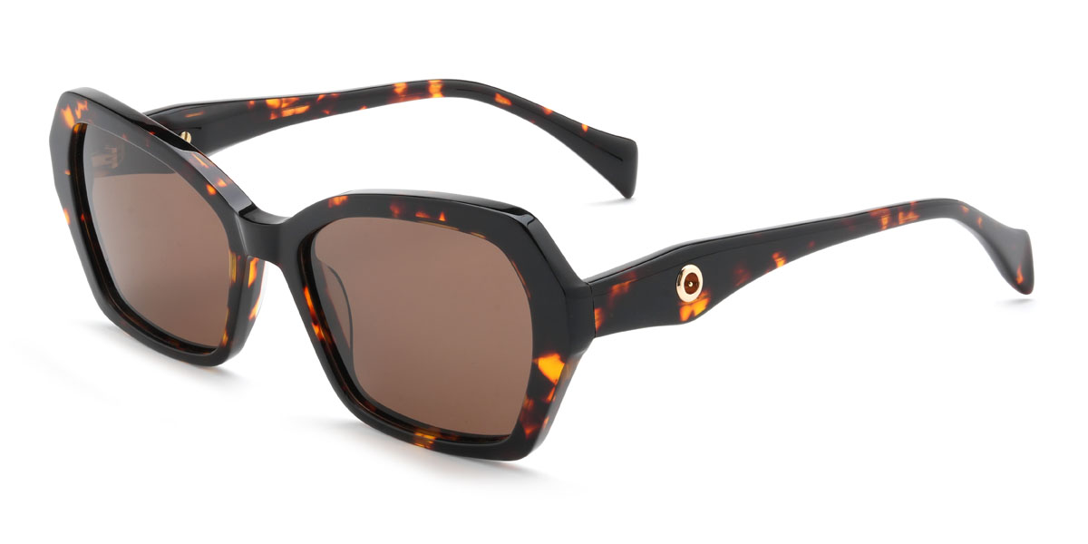 Tortoiseshell Brown Charlee Glasses - Rectangle Sunglasses