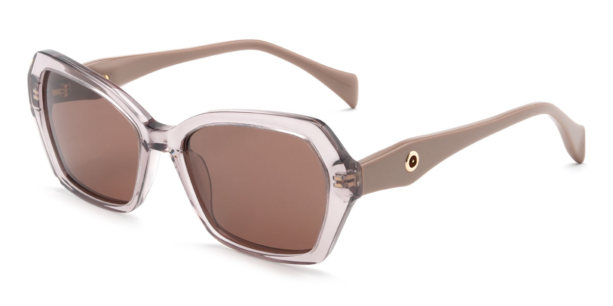 Pink Brown Charlee Glasses - Rectangle Sunglasses